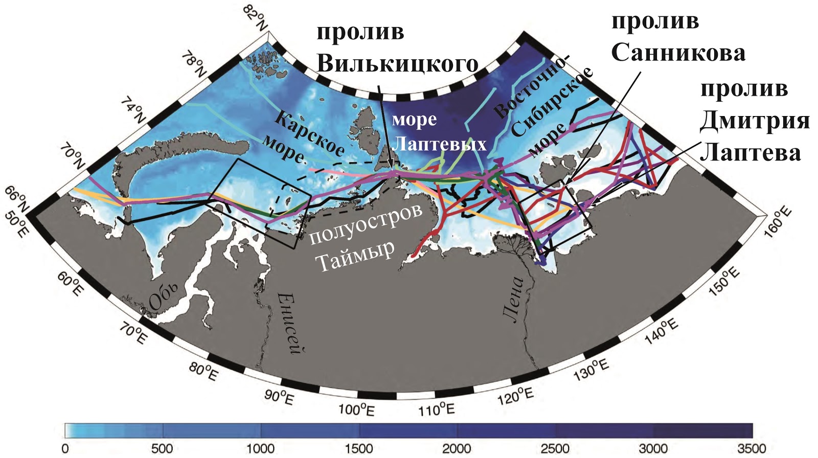 Карта льда в арктике