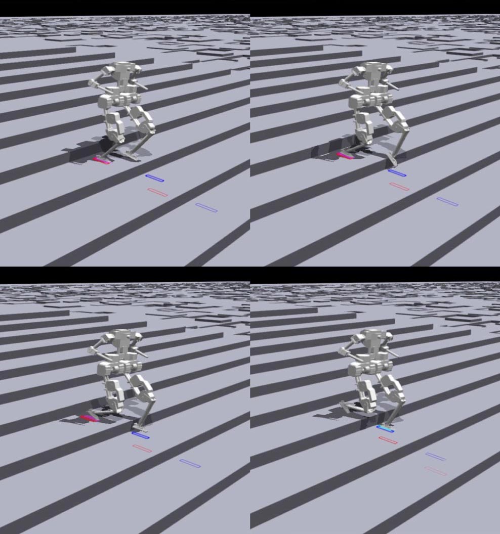 Рис 2. Оценка предложенного подхода к движению робота вниз по лестнице.